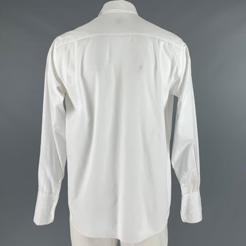 ARMANI COLLEZIONI Size L White Cotton Tuxedo Long Sleeve Shirt