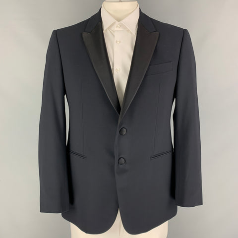 EMPORIO ARMANI Taille 44 Manteau de sport de smoking en laine marine