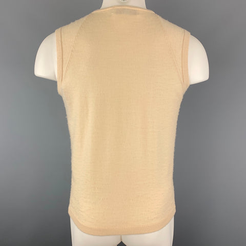 SHIPLEY and HALMOS Size M Cream Cable Knit Cashmere Sweater Vest