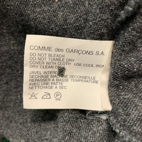 COMME des GARCONS Size L Grey Mixed Fabrics Wool Nylon V-Neck Cardigan
