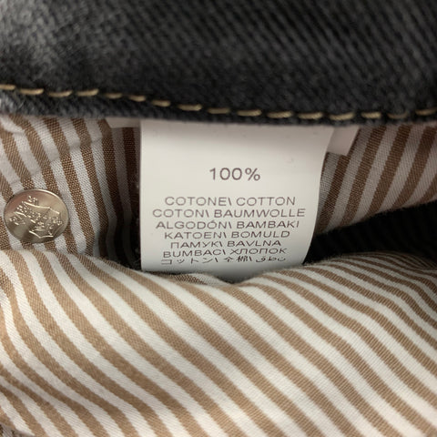 BRUNELLO CUCINELLI Size 34 Grey Distressed Cotton Regular Jeans