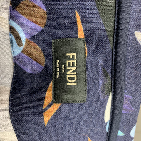 FENDI S/S 2017 Talla XXL Sudadera de manga larga de algodón / poliamida abstracta multicolor