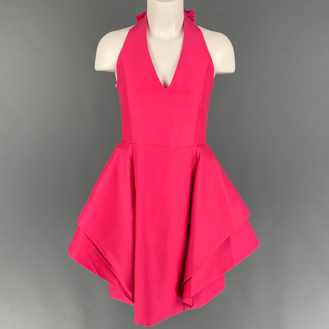 HALSTON HERITAGE Size 10 Pink Cotton Silk Sleeveless Dress