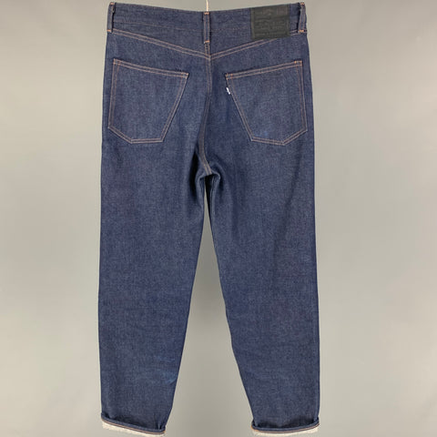 LEVI'S MADE & CRAFTED Size 32 Indigo Contrast Stitch Cotton High Waisted Jeans