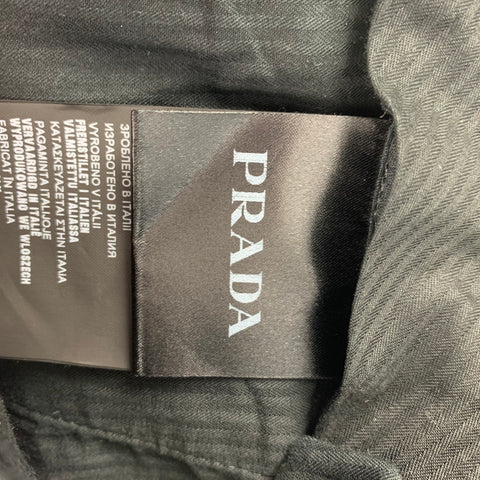 PRADA Size 32 Black Wool Tuxedo Dress Pants