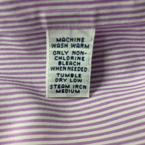 RALPH LAUREN Size XL Lavender Stripe Button Down Long Sleeve Shirt