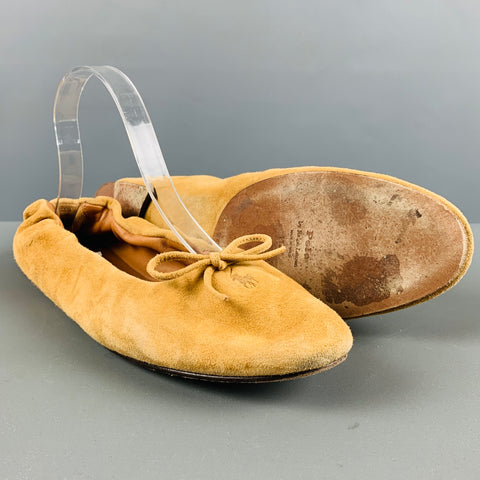 POLO by RALPH LAUREN Size 11 Camel Suede Bow Flats