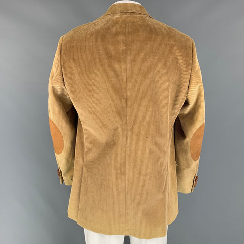 POLO by RALPH LAUREN Blue Label Size 44 Beige Corduroy Cotton Sport Coat