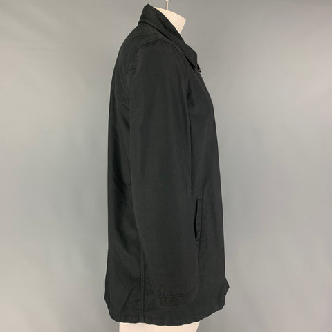 GIORGIO ARMANI Size M Black Cotton Blend Zip Up Coat