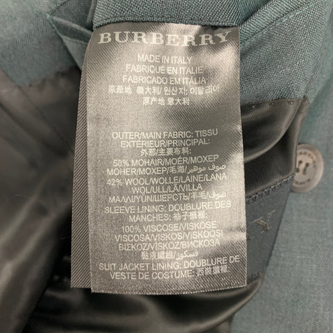 BURBERRY PRORSUM Size 36 Regular Green Mohair / Wool Sport Coat