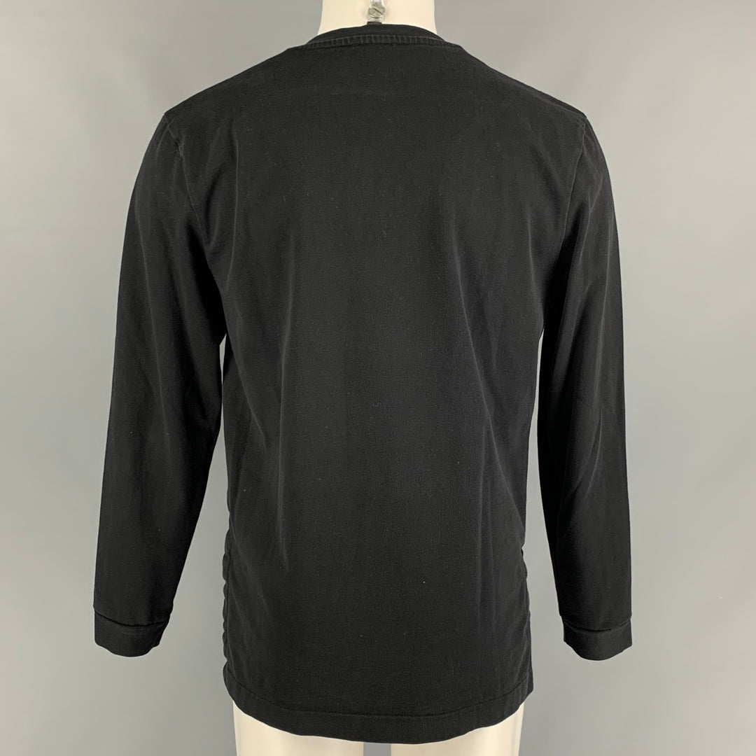 COS Size M Black Solid Cotton Asymmetrical Sweatshirt