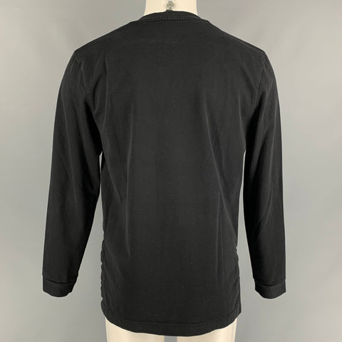 COS Talla M Sudadera asimétrica de algodón sólido negro