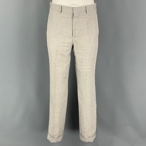 BLACK FLEECE Size 38 Grey Silver Linen Blend Single breasted Sport Coat