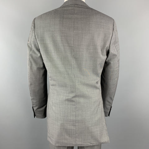 CANALI Size 38 Gray Nailhead Virgin Wool Notch Lapel Suit