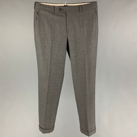 BLACK FLEECE Size 34 Grey Wool Zip Fly Dress Pants