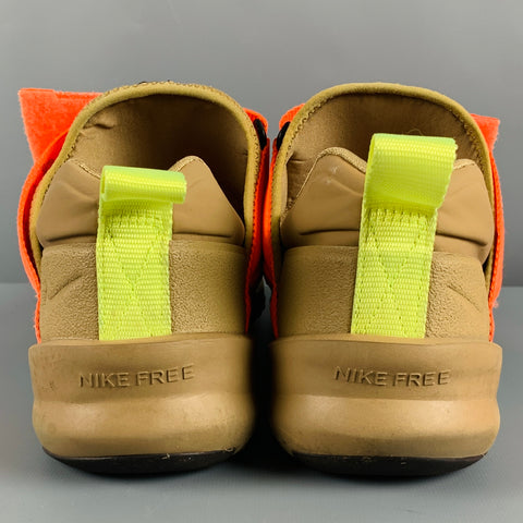 NIKE Size 11 Beige Orange Mesh Sneakers
