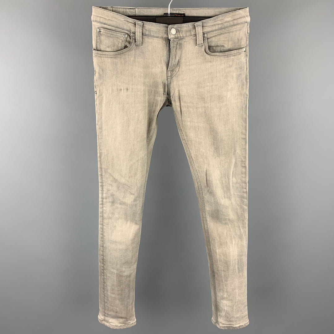 NUDIE JEANS Size 31 Grey Denim Skinny Zip Fly Jeans