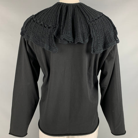 CITY SHOP Size L Black Cotton Crew-Neck Sweatshirt