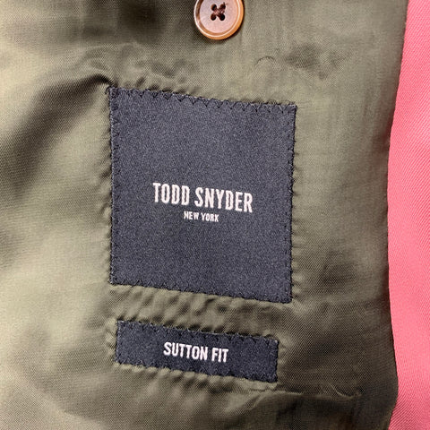 TODD SNYDER Size 40 Rose Wool Notch Lapel Suit