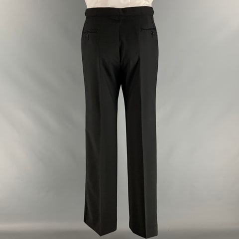 PAUL SMITH Chest Size 40 Black Wool Mohair Notch Lapel 34 33 Tuxedo