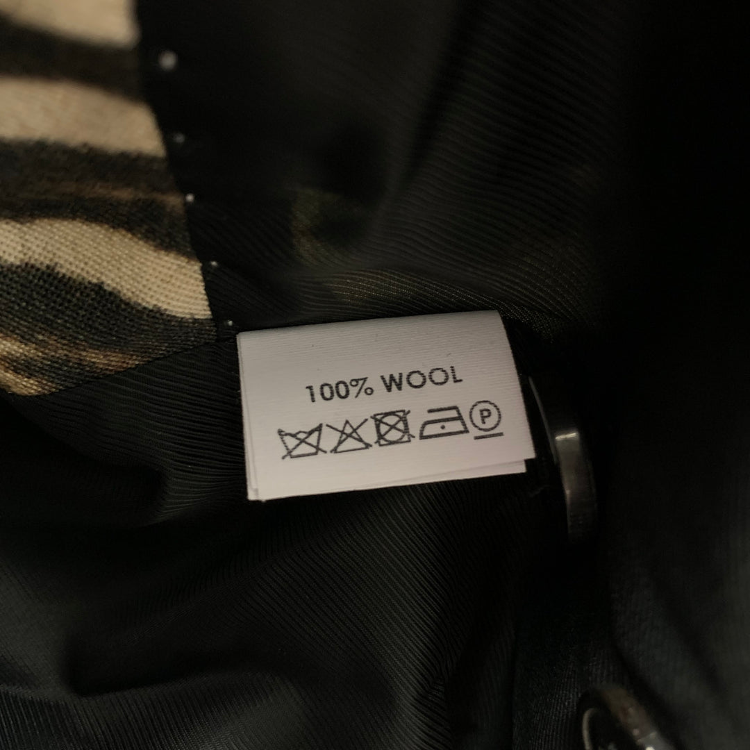 DRIES VAN NOTEN S/S 20 Size 34 Tan & Black Leopard Print Wool Jacket
