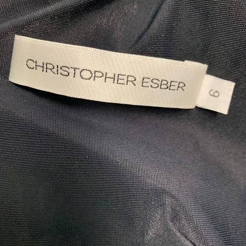 CHRISTOPHER ESBER Size 6 Black Jersey Bustier Casual Top
