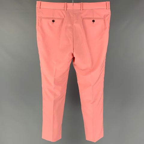 ALEXANDER MCQUEEN Talla 36 Pantalón de vestir de esmoquin de mohair de lana rosa