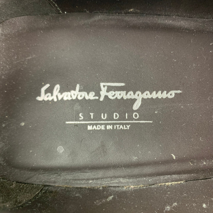 SALVATORE FERRAGAMO Studio Size 12 Tan Antique Leather Lace Up Shoes