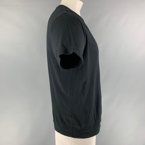 MARC JACOBS Taille L T-shirt à col rond en coton uni noir