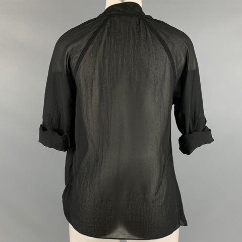 HELMUT LANG Size S Black Polyester V Neck Casual Top