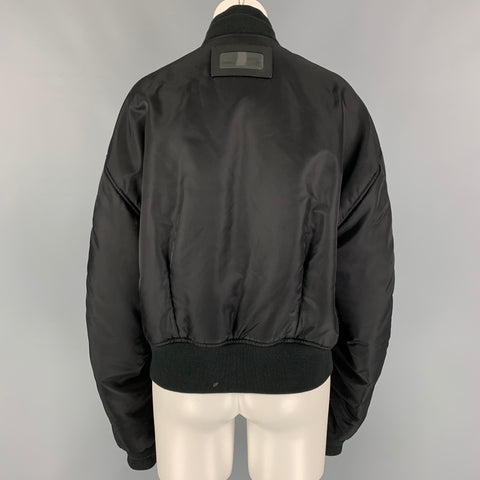 ADER ERROR Chaqueta bomber con cremallera de nailon negro talla M