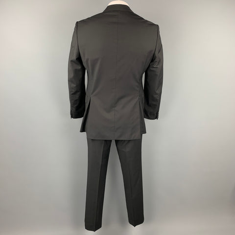 SAND Taille 42 Costume à revers cranté en laine noire régulière