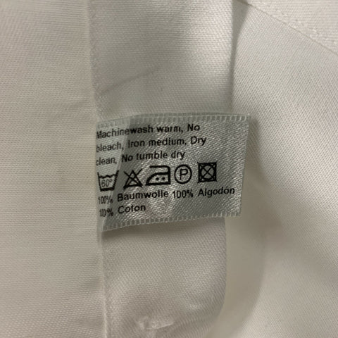 ETON Size S White Solid Cotton French Cuff  Long Sleeve Shirt