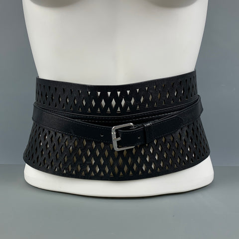 TORRID Size 2 Black Perforated Polyurethane Faux Leather Belt