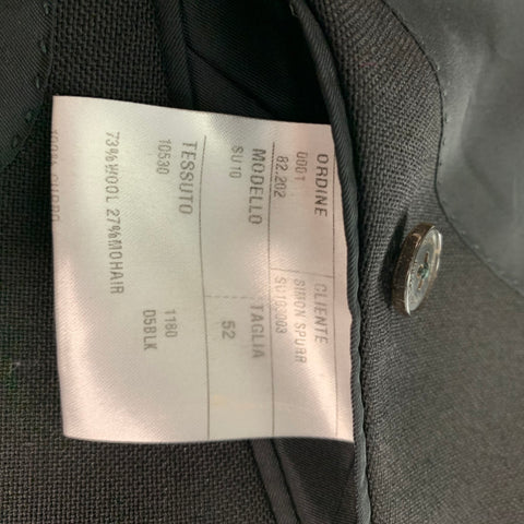 SIMON SPURR Size 42 Black Wool Mohair Shawl Collar Sport Coat