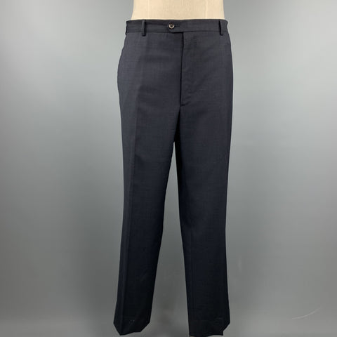 PRADA Size 48 Long Navy Wool Notch Lapel Suit