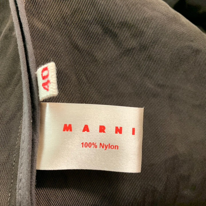 MARNI Size 4 Brown Nylon Open Front Jacket