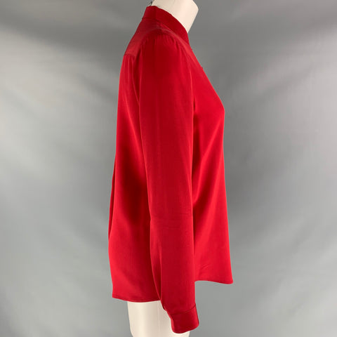 THE KOOPLES Size XXS Red Silk Solid Blouse