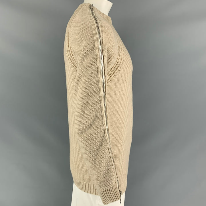 BURBERRY PRORSUM Size M Oatmeal Knitted Side Zipper Sweater