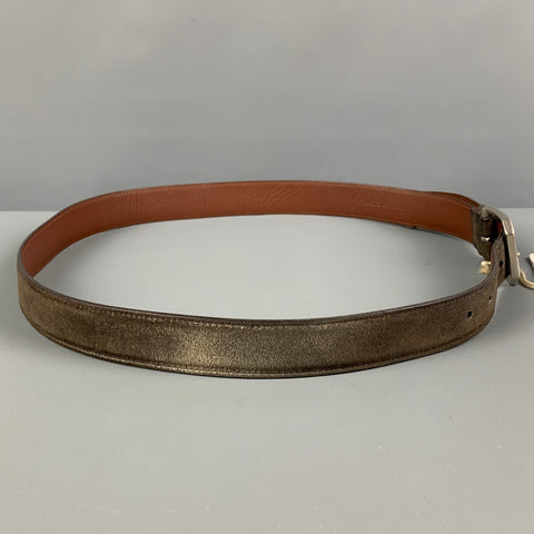 BRUNELLO CUCINELLI Size 35 Charcoal Distressed Suede Belt
