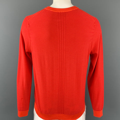 Jersey de algodón con cuello redondo y rayas naranjas y rojas talla L de PS by PAUL SMITH