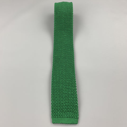 PAUL STUART Dark Green Silk Textured Knit Tie