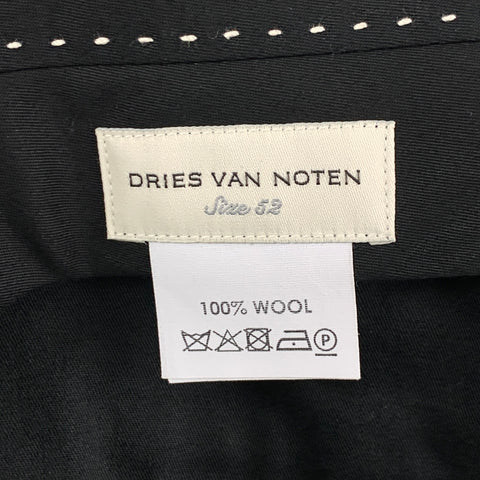 DRIES VAN NOTEN SS 20 Size 36 Black Tan Animal Print Wool Zip Fly Dress Pants