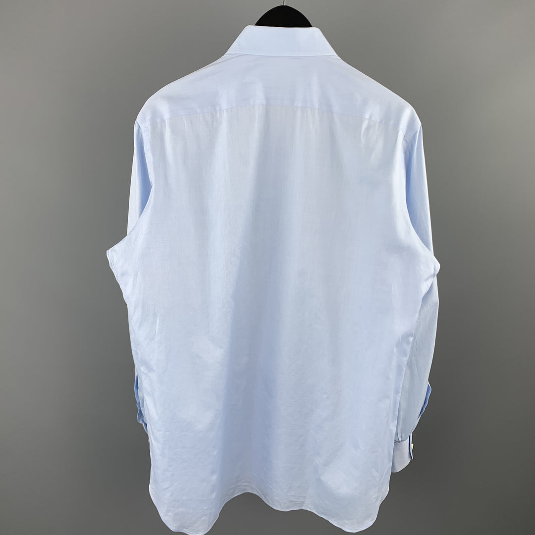 BORRELLI Size M Light Blue Cotton Button Up Long Sleeve Shirt