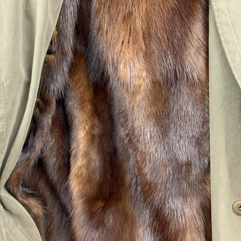 BOGNER Size 44 Olive Double Breasted Belted Coat