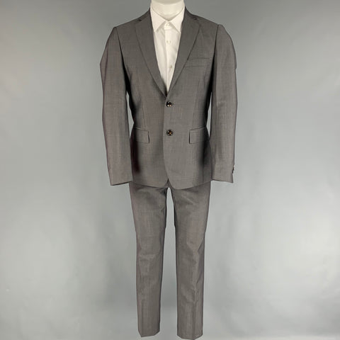 ROYAL HEM Talla 40 Traje de solapa de muesca de mohair de lana gris