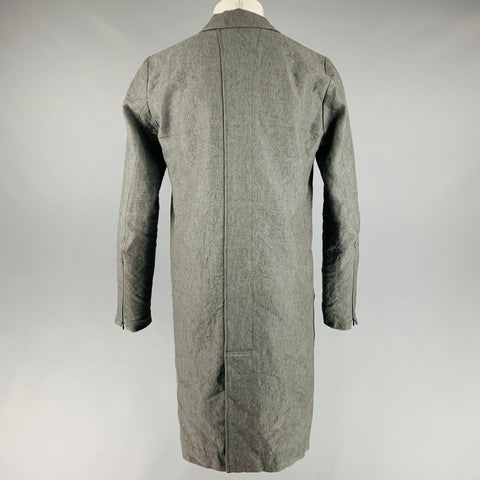 ANIKALENA SKARSTROM Taille M Manteau à simple boutonnage en laine de lin gris