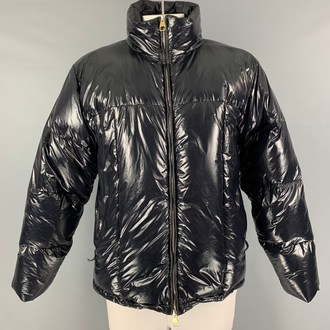 DUNHILL Size XL Black Quilted Polyamide Blend Down Filled Jacket