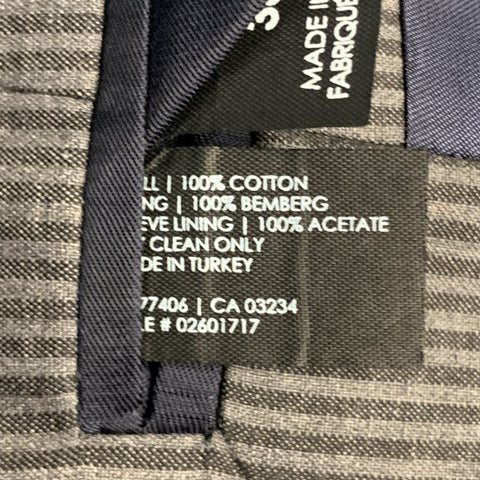 CLUB MONACO Size 38 Grey Stripe Regular Cotton Notch Lapel Sport Coat