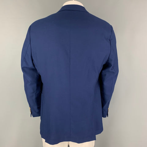 PETER MILLAR Size XL Blue Textured Wool Single Breasted Sport Coat